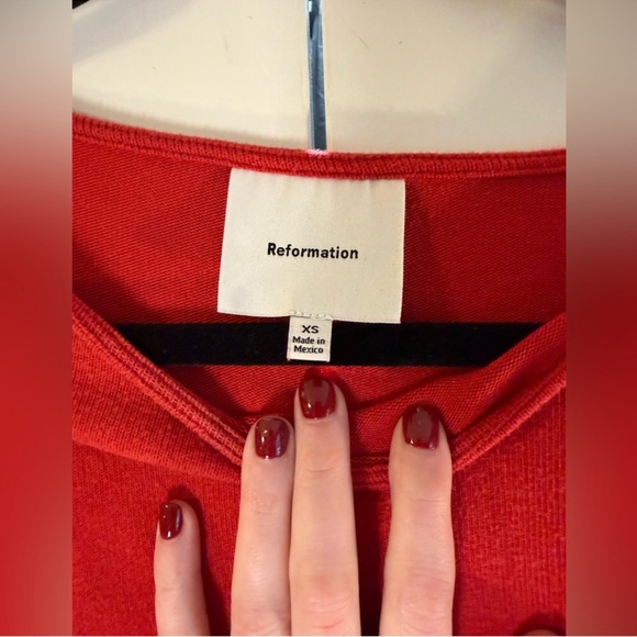 Reformation Eternity Knit Top in Sundried Tomato Red XS - Picture 6 of 8